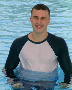 T-shirt in swimming pool